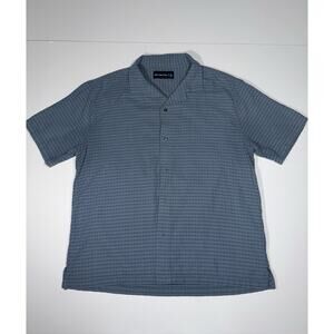 Abercrombie & Fitch Polo Shirt Mens Size Large Light Blue Waffle Textured Knit